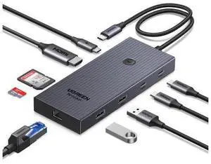 UGREEN Revodok Pro 9 in 1 USB C Hub Gigabit Ethernet Adapter 4K@60Hz HDMI, 100W PD Charging, USB A Data Ports, SD/TF Card Reader Compatible with Mac M1, M2, M3,M4, Steam Deck UGREEN Revodok Pro 9 in 1 USB C Hub Gigabit Ethernet Adapter 4K@60Hz HDMI, 100W PD Charging, USB A Data Ports, SD/TF Card Reader Compatible with Mac M1, M2, M3,M4, Steam Deck