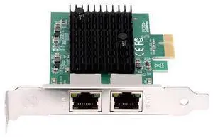 Vszerda Dual Ports 2.5Gbps 2500Mbps to PCI-E PCI Express 1x GBE Gigabit 1000Mbps Ethernet Network LAN Cable Adapter for Desktop Motherboard Vszerda Dual Ports 2.5Gbps 2500Mbps to PCI-E PCI Express 1x GBE Gigabit 1000Mbps Ethernet Network LAN Cable Adapter for Desktop Motherboard