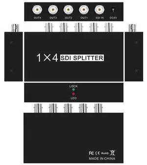Vszerda SDI Splitter 1x4 Multimedia Split SDI Extender Adapter Support HD-SDI, SD-SDI and 3G-SDI Signals for Projector Monitor Camera1 sdi Input and 4 sdi Output Vszerda SDI Splitter 1x4 Multimedia Split SDI Extender Adapter Support HD-SDI, SD-SDI and 3G-SDI Signals for Projector Monitor Camera1 sdi Input and 4 sdi Output