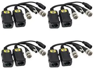 Vszerda Passive HD Video Balun BNC to RJ45 Network Transceiver Cat5/Cat6 Adapter Cable with DC Power 720P - 8MP Cat6 to BNC Male Connecto for CCTV Security Surveillance Camera System(16.5cm/4Pairs) Vszerda Passive HD Video Balun BNC to RJ45 Network Transceiver Cat5/Cat6 Adapter Cable with DC Power 720P - 8MP Cat6 to BNC Male Connecto for CCTV Security Surveillance Camera System(16.5cm/4Pairs)