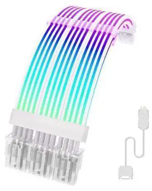 Vszerda RGB 8 Pin PCIE Cable,3 x 8Pin (6+2) RGB GPU PSU Cables 5V 3Pin ARGB Graphics Card Power Supply Extension - for PC Build,Four Sides Lighting Strips White Style Vszerda RGB 8 Pin PCIE Cable,3 x 8Pin (6+2) RGB GPU PSU Cables 5V 3Pin ARGB Graphics Card Power Supply Extension - for PC Build,Four Sides Lighting Strips White Style