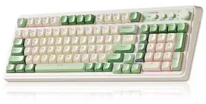 Vszerda S99 Gaming Keyboard, Wireless Computer Keyboards, Tri-Mode Bluetooth/2.4GHz/USB-C Custom Creamy Keyboard with Number Pad, RGB Backlit Media Knob Cute Programmable Keyboard for PC Gamer - Green Vszerda S99 Gaming Keyboard, Wireless Computer Keyboards, Tri-Mode Bluetooth/2.4GHz/USB-C Custom Creamy Keyboard with Number Pad, RGB Backlit Media Knob Cute Programmable Keyboard for PC Gamer - Green