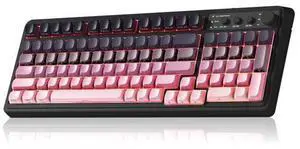 Vszerda S99 Keyboard, Wireless Gaming Keyboard Bluetooth Ergonomic Creamy Computer Keyboards Cute Full Size Backlit Tri-Mode BT/2.4GHz/USB-C for PC Laptop - Black & Pink Gradient Vszerda S99 Keyboard, Wireless Gaming Keyboard Bluetooth Ergonomic Creamy Computer Keyboards Cute Full Size Backlit Tri-Mode BT/2.4GHz/USB-C for PC Laptop - Black & Pink Gradient