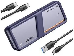 UGREEN 40Gbps M.2 NVMe Enclosure with Cooling Fan, Anti-Drop SSD Enclosure for MacBook, Aluminum M.2 Enclosure Support M/B+M Key Size 2280/2260/2242/2230 Compatible with Thunderbolt 3/4/USB4/3.2/3.1 UGREEN 40Gbps M.2 NVMe Enclosure with Cooling Fan, Anti-Drop SSD Enclosure for MacBook, Aluminum M.2 Enclosure Support M/B+M Key Size 2280/2260/2242/2230 Compatible with Thunderbolt 3/4/USB4/3.2/3.1