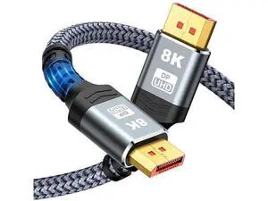 BUCIER DisplayPort Cable 1.4, 8K DP Cable 20FT (8K@60Hz, 4K@144Hz, 1080P@240Hz) HBR3 Support 32.4Gbps, HDCP 2.2, HDR10 FreeSync G-Sync for Gaming Monitor 3090 Graphics PC (Grey) 20 ft. BUCIER DisplayPort Cable 1.4, 8K DP Cable 20FT (8K@60Hz, 4K@144Hz, 1080P@240Hz) HBR3 Support 32.4Gbps, HDCP 2.2, HDR10 FreeSync G-Sync for Gaming Monitor 3090 Graphics PC (Grey) 20 ft.