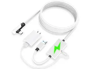 BUCIER Design 16FT Link Cable for Oculus Quest 2, with Separate Charging Port for Ultra-Durable Power, USB 3.0 Type A to C Cable for VR Headset Accessories and Gaming PC White BUCIER Design 16FT Link Cable for Oculus Quest 2, with Separate Charging Port for Ultra-Durable Power, USB 3.0 Type A to C Cable for VR Headset Accessories and Gaming PC White