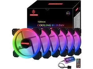 RGB Case Fans 6 Pack, PC Computer Case 120mm Fan RGB with RGB Controller, Reinforced Quiet Fan Blade Design, Adjustable Colorful Cooling Cooler RGB Case Fans 6 Pack, PC Computer Case 120mm Fan RGB with RGB Controller, Reinforced Quiet Fan Blade Design, Adjustable Colorful Cooling Cooler