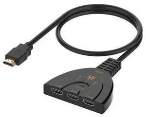 HDMI switcher - three inputs to one output for 4K HDMI video switching - three inputs to one output, three inputs to one output (3 in 1 out) - 3-way switching HDMI switcher - three inputs to one output for 4K HDMI video switching - three inputs to one output, three inputs to one output (3 in 1 out) - 3-way switching
