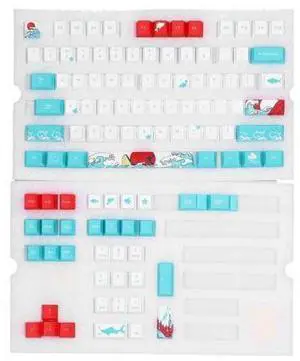 110 Key Universal PBT Keycaps with Keycap Puller, Ergonomic Oil Thermal Sublimation Keycaps for Mechanical Keyboard, Red Green White Anime Style 110 Key Universal PBT Keycaps with Keycap Puller, Ergonomic Oil Thermal Sublimation Keycaps for Mechanical Keyboard, Red Green White Anime Style