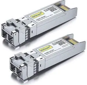 10GBase-SR SFP+ Transceiver, 10G 850nm MMF, up to 300 Meters, Compatible with Juniper QFX-SFP-10GE-SR/EX-SFP-10GE-SR, Pack of 2 10GBase-SR SFP+ Transceiver, 10G 850nm MMF, up to 300 Meters, Compatible with Juniper QFX-SFP-10GE-SR/EX-SFP-10GE-SR, Pack of 2