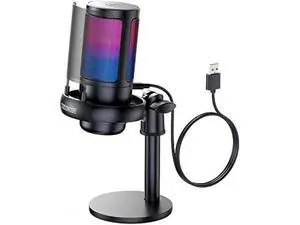 Gaming Microphone, USB PC Mic for Podcasts Videos, Streaming, Condenser Mic with Quick Mute, Tripod Stand, Pop Filter, RGB Indicator, Shock Mount, Rotate gain button, Compatible with PS4/5/PC Gaming Microphone, USB PC Mic for Podcasts Videos, Streaming, Condenser Mic with Quick Mute, Tripod Stand, Pop Filter, RGB Indicator, Shock Mount, Rotate gain button, Compatible with PS4/5/PC