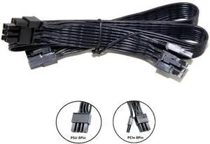 PCIe Dual 8Pin 6+2Pin Graphics Card GPU Power Cable 18AWG for SEASONIC PRIME, FOCUS, CORE, M12II EVO Modular Power, Flat Cable 18AWG 60+20cm PCIe Dual 8Pin 6+2Pin Graphics Card GPU Power Cable 18AWG for SEASONIC PRIME, FOCUS, CORE, M12II EVO Modular Power, Flat Cable 18AWG 60+20cm