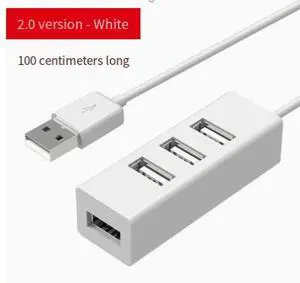 USB 2.0 multi-port expansion dock hub with four ports, computer splitter, mini four-port extender USB 2.0 100cm long white USB 2.0 multi-port expansion dock hub with four ports, computer splitter, mini four-port extender USB 2.0 100cm long white