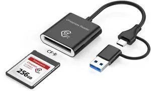 New USB 3.2 high-speed card reader for CFexpress Type B storage cards, with 10Gbps transmission rate. Card sleeve + Card reader New USB 3.2 high-speed card reader for CFexpress Type B storage cards, with 10Gbps transmission rate. Card sleeve + Card reader