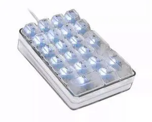 21-key USB external digital numeric keypad for notebook and desktop computers (no switch required) Blue axis - Transparent color - PC wear-resistant keycap 21-key USB external digital numeric keypad for notebook and desktop computers (no switch required) Blue axis - Transparent color - PC wear-resistant keycap