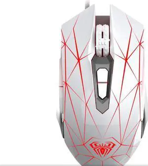 wusu S50 Gaming Mouse 4 DPI support Marco Programmable & Cool Lighting Electroplated Double Wing for computer White wusu S50 Gaming Mouse 4 DPI support Marco Programmable & Cool Lighting Electroplated Double Wing for computer White