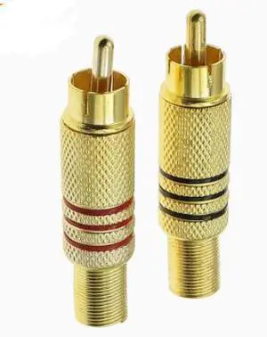 Gold-plated lotus-shaped RCA welding audio-video plug RCA male plug AV plug AV connector AV video connector Gold-plated lotus-shaped RCA welding audio-video plug RCA male plug AV plug AV connector AV video connector