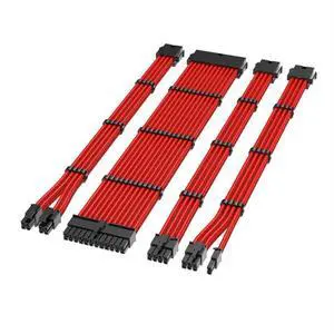 wusu 18AWG nylon woven mesh 4-piece set motherboard 24-pin graphics card CPU 8P power supply cable red wusu 18AWG nylon woven mesh 4-piece set motherboard 24-pin graphics card CPU 8P power supply cable red