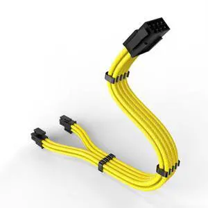 wusu Computer accessory CPU 8P extension cable nylon braided wire adapter cable factory wholesale yellow wusu Computer accessory CPU 8P extension cable nylon braided wire adapter cable factory wholesale yellow