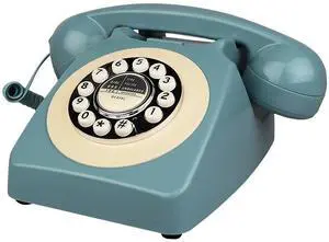 wusu Old-fashioned retro telephone set, European and American office switchboard rotary dial phone, hotel room landline phone Sky blue wusu Old-fashioned retro telephone set, European and American office switchboard rotary dial phone, hotel room landline phone Sky blue