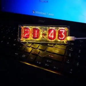 IN-12 Glow Clock Finished 4-Digit Clock with Colorful LED Retro Clock IN-12 Glow Clock Finished 4-Digit Clock with Colorful LED Retro Clock