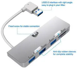 Rocketek's iMac Apple all-in-one computer docking station comes with a USB 3.0 extension cable, HUB (hub), and SD/TF card slot. Rocketek's iMac Apple all-in-one computer docking station comes with a USB 3.0 extension cable, HUB (hub), and SD/TF card slot.