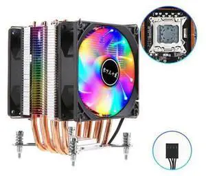 4 Heat Pipes CPU Cooler 4Pin RGB PC Quiet Intel LGA 2011 LGA 2011-3 X79 X99 CPU Cooling Fan 4 Heat Pipes CPU Cooler 4Pin RGB PC Quiet Intel LGA 2011 LGA 2011-3 X79 X99 CPU Cooling Fan