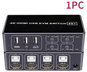 4 Port KVM Switch 4K USB KVM Switcher 4 in 1 Out Hot USB for Mouse Keyboard for win7 win10 for MAC 4 Port KVM Switch 4K USB KVM Switcher 4 in 1 Out Hot USB for Mouse Keyboard for win7 win10 for MAC