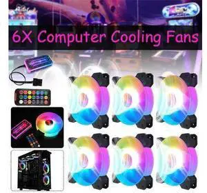 6pcs RGB Adjust LED Fan Cooler 120mm Cooling Fan PC Computer Case Fan Heatsink Silent For Gaming Case Cooler Fan With Controller 6pcs RGB Adjust LED Fan Cooler 120mm Cooling Fan PC Computer Case Fan Heatsink Silent For Gaming Case Cooler Fan With Controller
