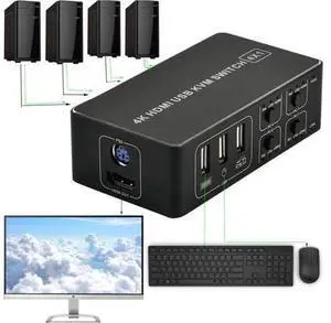 4 port KVM Switch 4K USB KVM Switcher 4 in 1 out Hot USB For Mouse Keyboard For win7/For win10/For MAC 4 port KVM Switch 4K USB KVM Switcher 4 in 1 out Hot USB For Mouse Keyboard For win7/For win10/For MAC
