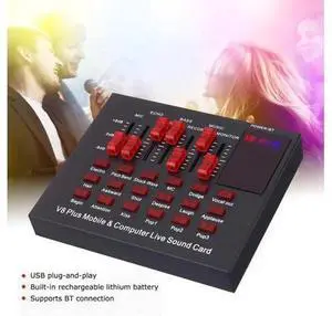 PLUS Bluetooth Sound Card Audio USB Headset Microphone Webcast Live Sound Card Interface External 18 Sounds Card for Singing PLUS Bluetooth Sound Card Audio USB Headset Microphone Webcast Live Sound Card Interface External 18 Sounds Card for Singing