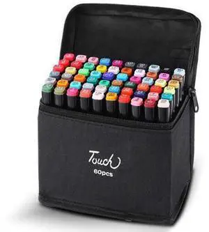 TOUCH RAVEN 30/40/60/80 Colors Marker Pen Set Oily Dual Head Nib Marker Pen Set With Pen Bag For Artist Student Anime Painting Designing TOUCH RAVEN 30/40/60/80 Colors Marker Pen Set Oily Dual Head Nib Marker Pen Set With Pen Bag For Artist Student Anime Painting Designing