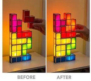 Puzzle Light Stackable LED Desk Lamp Constructible Block Night Light 3D Retro Game Tower Lamp Baby Colorful Brick Toy Puzzle Light Stackable LED Desk Lamp Constructible Block Night Light 3D Retro Game Tower Lamp Baby Colorful Brick Toy