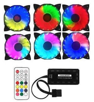 Computer Case PC Cooling Fan RGB Adjust LED 120mm Quiet + IR Remote For cpu(6pcs) Computer Case PC Cooling Fan RGB Adjust LED 120mm Quiet + IR Remote For cpu(6pcs)