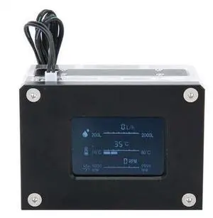 Water Cooling LCD Flow Meter Temperature Detection G1/4 Thread for PC Computer Water Cooling System Water Cooling LCD Flow Meter Temperature Detection G1/4 Thread for PC Computer Water Cooling System