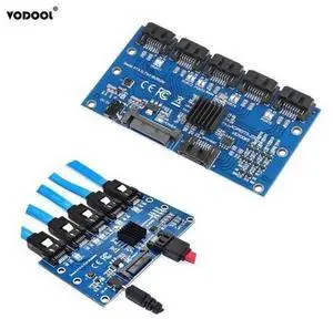 SATA Expansion Card 1 to 5 Port SATA3.0 Controller Card Motherboard 6Gbps SATA Port Riser Card Adapter for Computer SATA Expansion Card 1 to 5 Port SATA3.0 Controller Card Motherboard 6Gbps SATA Port Riser Card Adapter for Computer