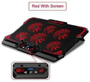 17 inch Gaming Laptop Cooler Six Fan Led Screen Two USB Port 2600RPM Laptop Cooling Pad Notebook Stand for Laptop 17 inch Gaming Laptop Cooler Six Fan Led Screen Two USB Port 2600RPM Laptop Cooling Pad Notebook Stand for Laptop