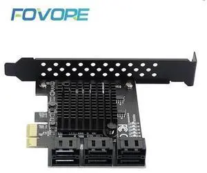 88SE9215 chip 6 ports SATA 3.0 to PCIe expansion Card PCI express SATA Adapter SATA 3 Converter with Heat Sink for HDD 88SE9215 chip 6 ports SATA 3.0 to PCIe expansion Card PCI express SATA Adapter SATA 3 Converter with Heat Sink for HDD
