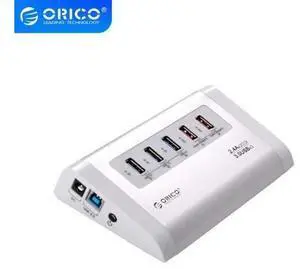 UH3C2-SV USB3.0 HUB 5Gbps High Speed with Charger for Mole Phone Tablet EU Plug/US Plug-Silver UH3C2-SV USB3.0 HUB 5Gbps High Speed with Charger for Mole Phone Tablet EU Plug/US Plug-Silver