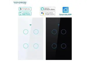 Smart WIFI switch home network connection mobile APP remote control support alexa voice control AC110V-240V 4gang light switch Smart WIFI switch home network connection mobile APP remote control support alexa voice control AC110V-240V 4gang light switch