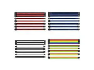 18AWG ATX/PCI-E Extension Cable Kit ATX 24Pin/EPS 4+4Pin/PCI-E 8Pin/PCI-E 6Pin Female to Male Sleeved PSU Extension Power Cord 18AWG ATX/PCI-E Extension Cable Kit ATX 24Pin/EPS 4+4Pin/PCI-E 8Pin/PCI-E 6Pin Female to Male Sleeved PSU Extension Power Cord
