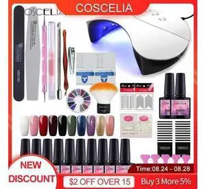 Nail Lamp UV Gel Nail Polish Kit Manicure Machine Tool Set Semi Permanant Varnish Nail Art Drill Tools Kits Nail Lamp UV Gel Nail Polish Kit Manicure Machine Tool Set Semi Permanant Varnish Nail Art Drill Tools Kits