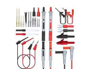 P1308D Silicone Multimeter Test Leads Kit Replaceable Gold-Plated Precision Sharp Probe Set Alligator Clip Minigrabber P1308D Silicone Multimeter Test Leads Kit Replaceable Gold-Plated Precision Sharp Probe Set Alligator Clip Minigrabber