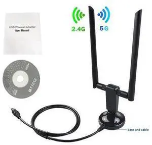 1200Mbps Long Range Dual Band 5GHz Wireless USB 3.0 WiFi Network Adapter Antennas for Home Office Desktop Laptop PC 1200Mbps Long Range Dual Band 5GHz Wireless USB 3.0 WiFi Network Adapter Antennas for Home Office Desktop Laptop PC