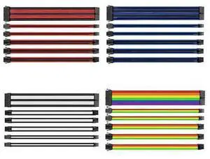 12 inch PC Computer Sleeved Extension Power Supply Cable Kit 18AWG 24Pin ATX 4+4Pin EPS 6+2Pin PCI-e 6Pin PCI-e Newest 12 inch PC Computer Sleeved Extension Power Supply Cable Kit 18AWG 24Pin ATX 4+4Pin EPS 6+2Pin PCI-e 6Pin PCI-e Newest