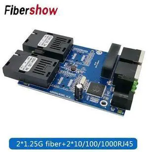 Ethernet fiber switch 2 RJ45 UTP 2 SC fiber Fiber Optical Media Converter 2SC 2RJ45 Ethernet 10/100/1000M PCB Ethernet fiber switch 2 RJ45 UTP 2 SC fiber Fiber Optical Media Converter 2SC 2RJ45 Ethernet 10/100/1000M PCB