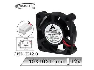 50Pcs/Lot DC 12V 40x40x10mm 40mm Mini Cooling Fan Air Ventilation Fan 40mmx10mm 4cm Brushless Axial 2PIN Cooler Fan 50Pcs/Lot DC 12V 40x40x10mm 40mm Mini Cooling Fan Air Ventilation Fan 40mmx10mm 4cm Brushless Axial 2PIN Cooler Fan