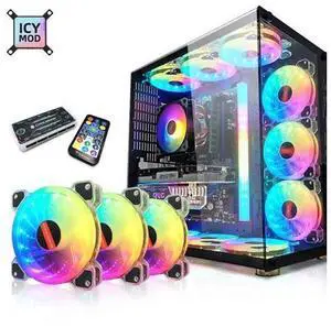 RGB Fan 12CM PC Cooler 120MM Music Rhythm Colorful Chassis Silent Fan Kit Control Water Cooler For MOD A-RGB AURA RGB Fan 12CM PC Cooler 120MM Music Rhythm Colorful Chassis Silent Fan Kit Control Water Cooler For MOD A-RGB AURA