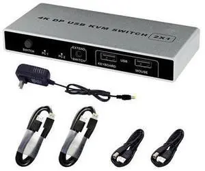 4K 60Hz Plug And Play Displayport Mouse Support Computer Controller Monitor VGA Stable KVM Switch 1 Out Dual Port USB Connection 4K 60Hz Plug And Play Displayport Mouse Support Computer Controller Monitor VGA Stable KVM Switch 1 Out Dual Port USB Connection