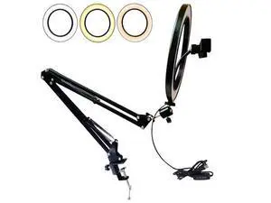 Stand Table Lamps Clip Holder Ring Light Tripod Stand 3200K-5500K Dimmable LED for Selfie Live Video VK Dimming 3 Colors Stand Table Lamps Clip Holder Ring Light Tripod Stand 3200K-5500K Dimmable LED for Selfie Live Video VK Dimming 3 Colors